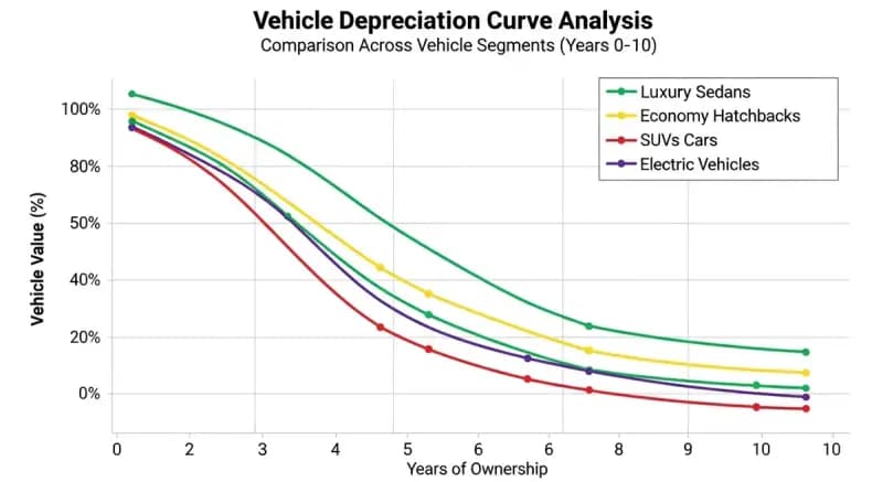 Comparative Analysis of Vehicle Depreciation Curves Across Segments