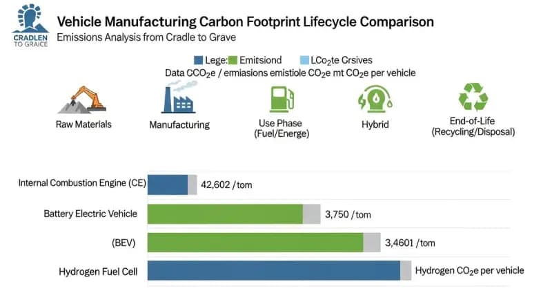 Carbon Footprint of Vehicle Manufacturing: Life Cycle Comparison